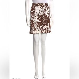 Tory Burch Floral Brown and White Skirt